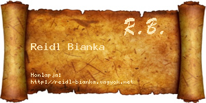 Reidl Bianka névjegykártya